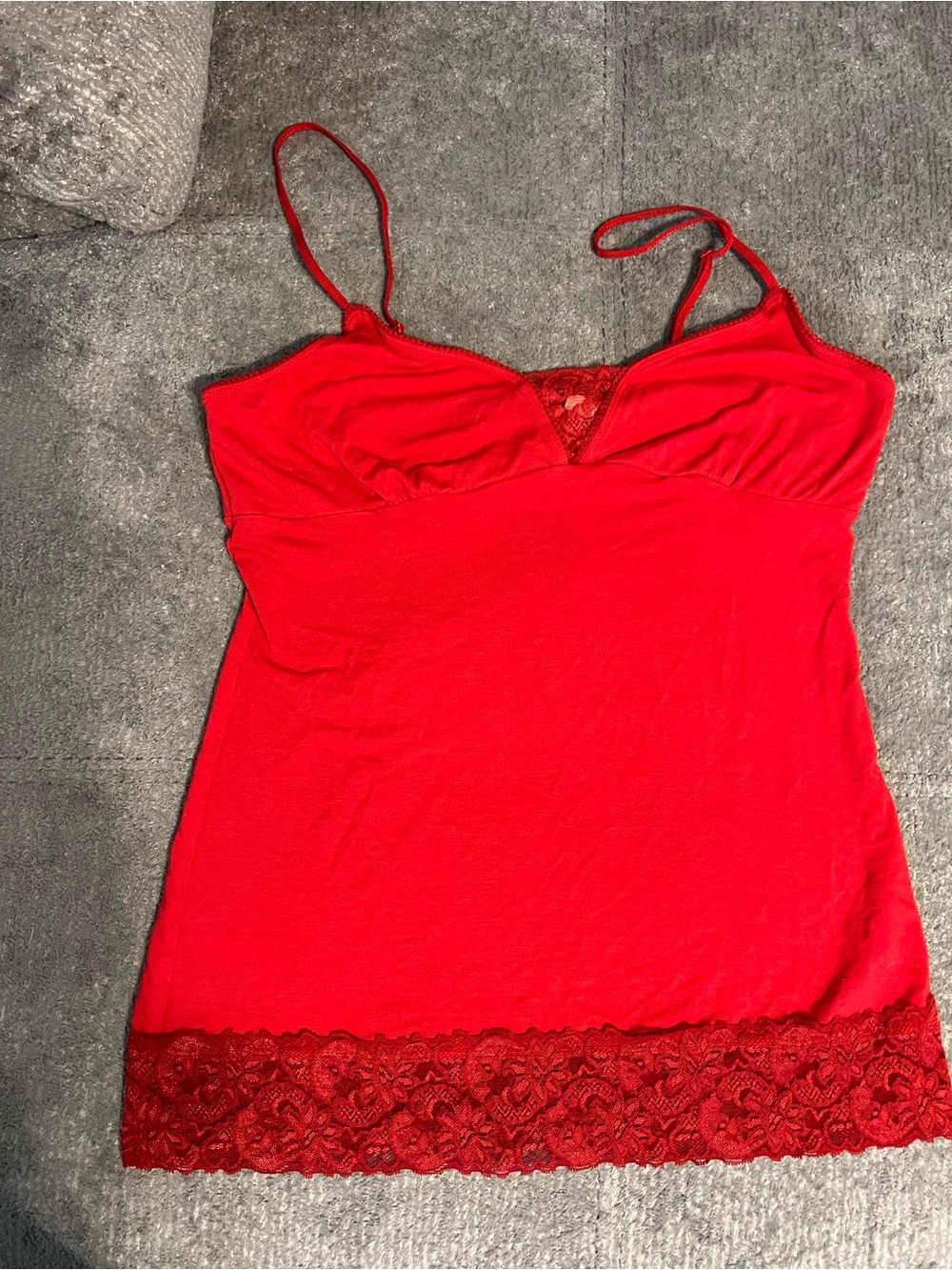 GUESS Red Lace-Trim Spaghetti Strap Cami